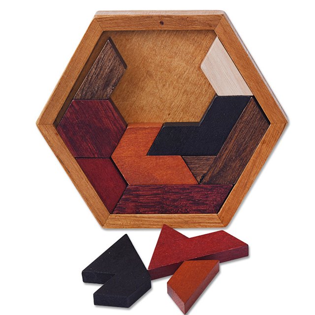 Rompecabezas de madera con forma de anomalía, rompecabezas de madera, tablero de rompecabezas geométrico Tangram, rompecabezas para niños, juguetes educativos