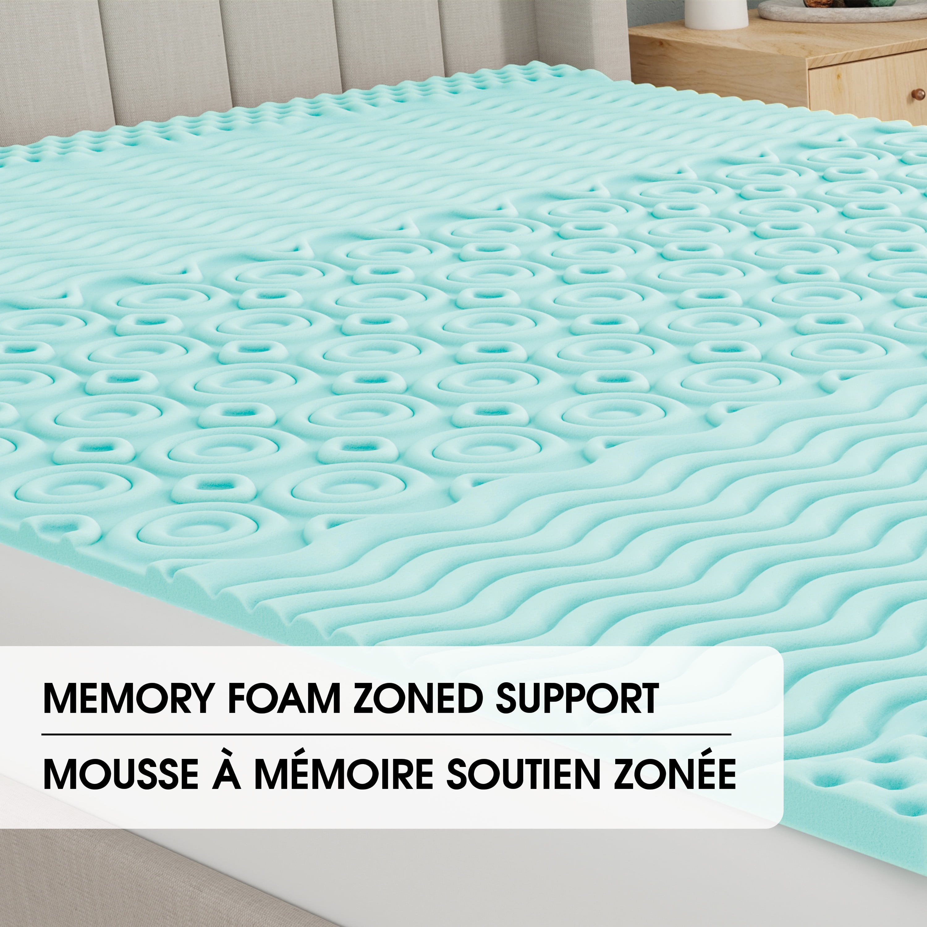 Surmatelas en mousse à mémoire de forme Dream Serenity® de 3,8 cm (1,5 po), 5 zones - D