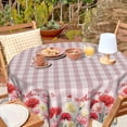 thumbnail image 4 of Mother''s Day Tablecloth Mothers Day Table Cloth Spring Floral Round Tablecloths Carnation Round Table Cloths 60 inch for Dining Room Outdoor Decor Pink Plaid Gifts for Mom, 4 of 8