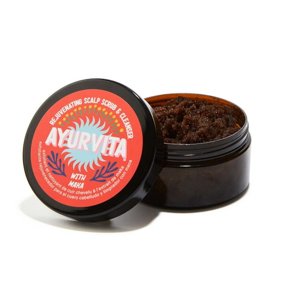 AyurVita Scalp Rejuvenating Maka Scrub and Cleanser, Scalp Scrubber, 8.8 oz