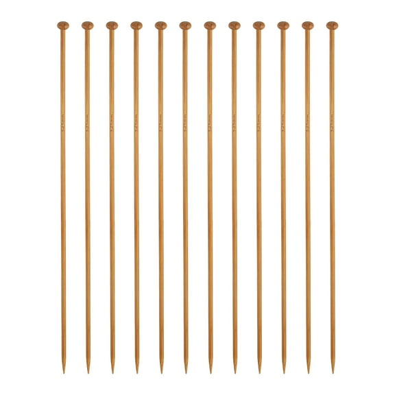 Uxcell 3.25mm Bamboo Knitting Needle Straight Single Pointed 10 Inch Long Wooden Sweater Knitting Needles US Size 3 12PCS