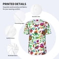 thumbnail image 3 of Zufioo Paisley Print Men's Baseball Short Sleeve, Moisture Wicking Button-Down Hip Hop Tee-Large, 3 of 7