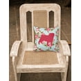 thumbnail image 2 of Carolines Treasures Pug Shabby Chic Blue Roses Canvas Fabric Decorative Pillow BB1112 14Hx14W multicolor, 2 of 2