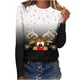 thumbnail image 1 of Camisas Navideñas Para Mujer Tops de Manga Larga Jersey de Cuello Redondo Informal Con Estampado de Ciervos en 3D Odeerbi  ODB199807, 1 of 5