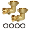 thumbnail image 1 of Copper 90 Degree Hose Elbow Adapter with Shut-Off Valve for Garden Hose 3/4 Inch US Connection, 1 of 9