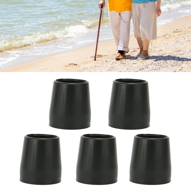 Non Slip Texture Thick Rubber Crutch Tips, Corrosion Resistance, Universal Size, Rubber Base, Walking on Uneven Ground Crutch Tips Thick Rubber Single Angle Cane Foot Cane