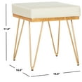 thumbnail image 4 of SAFAVIEH Jenine Faux Ostrich Square Bench, Cream Leather/Gold, 4 of 5