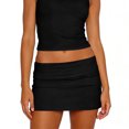 thumbnail image 2 of Women's Fashion Sexy Y2K Bodycon Solid Color Micro Mini Skirt Black L, 2 of 6