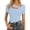 Light Blue, variant on Womens Fashion Spring & Summer Clothes One Piece Cutout Tops Long Sleeve Ribbed Slim Fitted Shirts Tee Tshirts