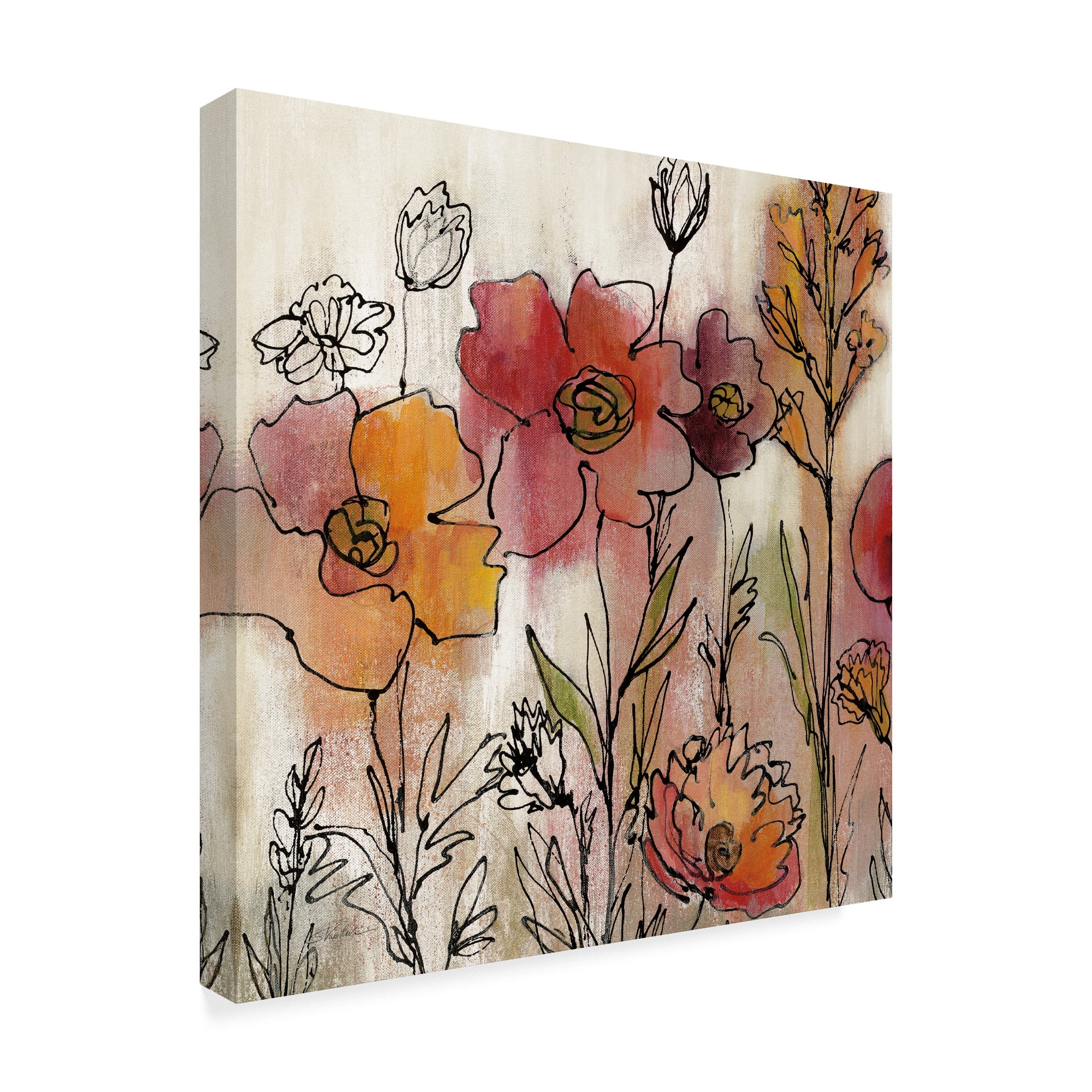 Trademark Fine Art 'Contemporary Botanical Cream II' Canvas Art by Silvia Vassileva