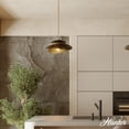 thumbnail image 3 of Hunter - Hiro 1-light Alturas Gold, Medium Size Pendant Light, Dimmable, Modern Style, Cone Shaped, for Bedrooms, Dining, Living Rooms - 48156, 3 of 8