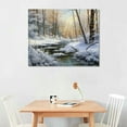 thumbnail image 2 of JEUXUS Canvas Prints Wall Art - Winter Landscape with The Wood River - 16x12, 2 of 4