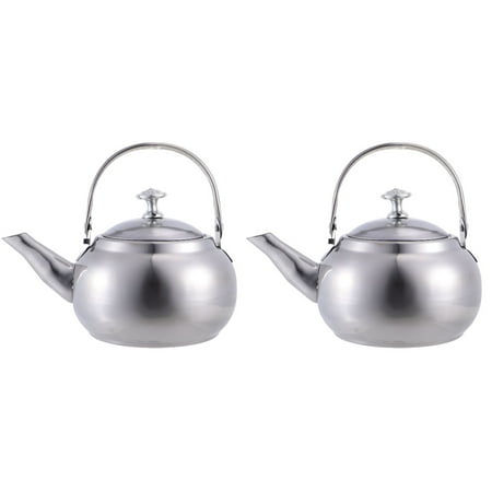 

2pcs Stainless Steel Tea Kettle Practical Water Kettle Heating Water Kettle Home Teakettle