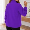 thumbnail image 4 of Annhoo Womens Fleece Full Zip Jackets Stand Collar Casual Solid Color Fall Winter Outerwear Coat with Pockets, 4 of 9