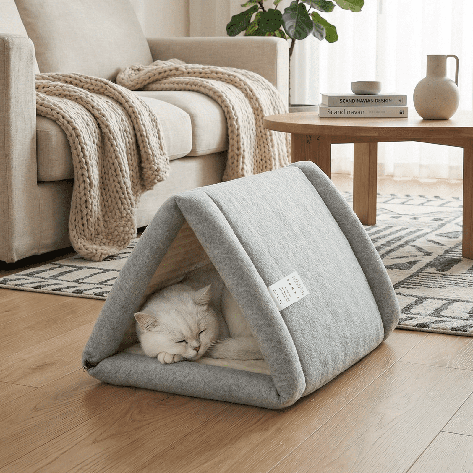 Ruffina Cat Bed for Indoor Cats - Cat Cave Beds Cat House Cat Tent, Soft Cat Beds & Furniture, for Small and Medium Pet Bed