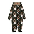 thumbnail image 3 of Wuxian Christmas Family Pajamas Hooded Full Zipper Up Sleepwear Outfits Long Sleeve Cute Snowflake Print One Piece Jumpsuits Loungewear For Kids,Black,3-4 Years, 3 of 6