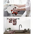 thumbnail image 5 of Red Grey, Kitchen Dish Towels for Drying Dishes Set of 2, Abstract Retro Middle Century Geometric Art Waffle Weave Microfiber Hand Tea Bathroom Towels Quick Dry & Absorbent Towel 12x12, 5 of 7