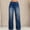 Dark Blue women wide leg flowy pants a1, variant on Women's Wide Leg Drawstring Flowy Jeans Casual Long Pants with Pockets Loose Denim Trousers Party Beach Lounge Summer Wear, Dark Blue 2XL