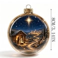 thumbnail image 2 of Sahpxhe Christmas Ornaments, Clear Ball Nativity Stable Scene Printed Hanging Decor for Christmas Tree Window Home Decorations, 2 of 6
