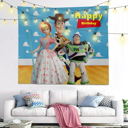 Image of Toy Story Patterns Background Cloth Party Decoration hanging cloth Photo Studio Party Wall Decoration Polyester Cloth 200*150cm