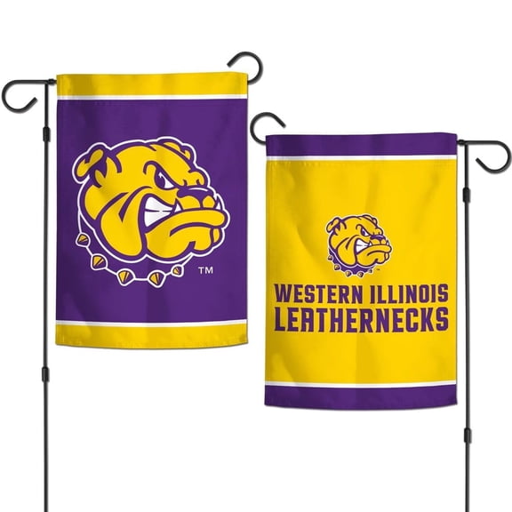 Western Illinois Leathernecks 12.5” x 18" Double Sided Yard and Garden College Banner Flag Is Printed in the USA