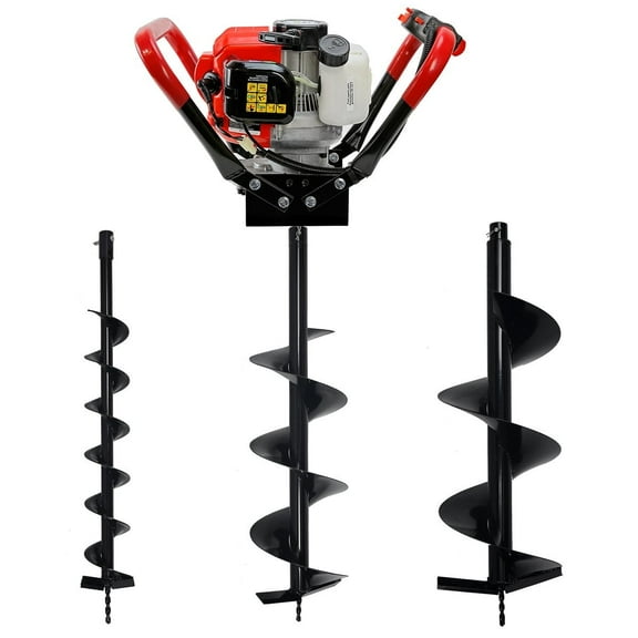 XtremepowerUS 55cc Gas Powered Auger Post Hole Digger With 4", 8" & 10" Bit, EPA Approved 2 Stroke Motor, 3/4" Shaft