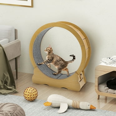 AECOJOY Cat Exercise Wheel 35.8” Cat Treadmill for Indoor Cats Large Quiet Cat Wheel with Detachable Carpeted Runway