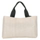 thumbnail image 1 of Bolso de mano tejido para mujer bolso de mano de gran capacidad para ir de compras (Beige negro), 1 of 9