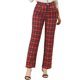 thumbnail image 1 of Pantalones a cuadros casuales para mujer, bolsillos, pierna recta, trabajo, oficina, pantalones negro rojo L, 1 of 6