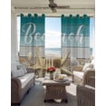 thumbnail image 6 of Starfish Kitchen Curtains Coastal Coral Ocean Turquoise Brown Wooden Cafe Short Curtains for Bathroom Blackout Window Curtain Grommet Small Window Treatment Drapes for Bedroom Living Room 42"x45"x2, 6 of 9