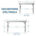 thumbnail image 3 of Backyard Discovery Hawthorne 14x12' Galvanized Steel Pergola, Shade Sail Canopy, PowerPort, 3 of 14