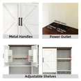 thumbnail image 5 of TrumanPick 71" Farmhouse Kitchen Pantry Cabinet with Lights and Charging Station, Coffee Bar Cabinet, Adjustable Shelves, Buffet for Kitchen and Dining Room,White, 5 of 13