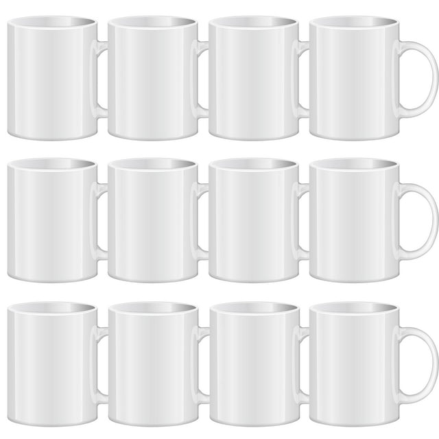 Tazas de sublimación TANGLONG, cerámica blanca, 325 ml, juego de 12