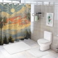 thumbnail image 7 of Orinice Palm Trees Clouds Mountain Range Bathroom Decor Set with Hooks Multi-Size Colorful Luxurious Graphic Print Polyester Fabric Fashion Shower Curtain 60x72, 7 of 7