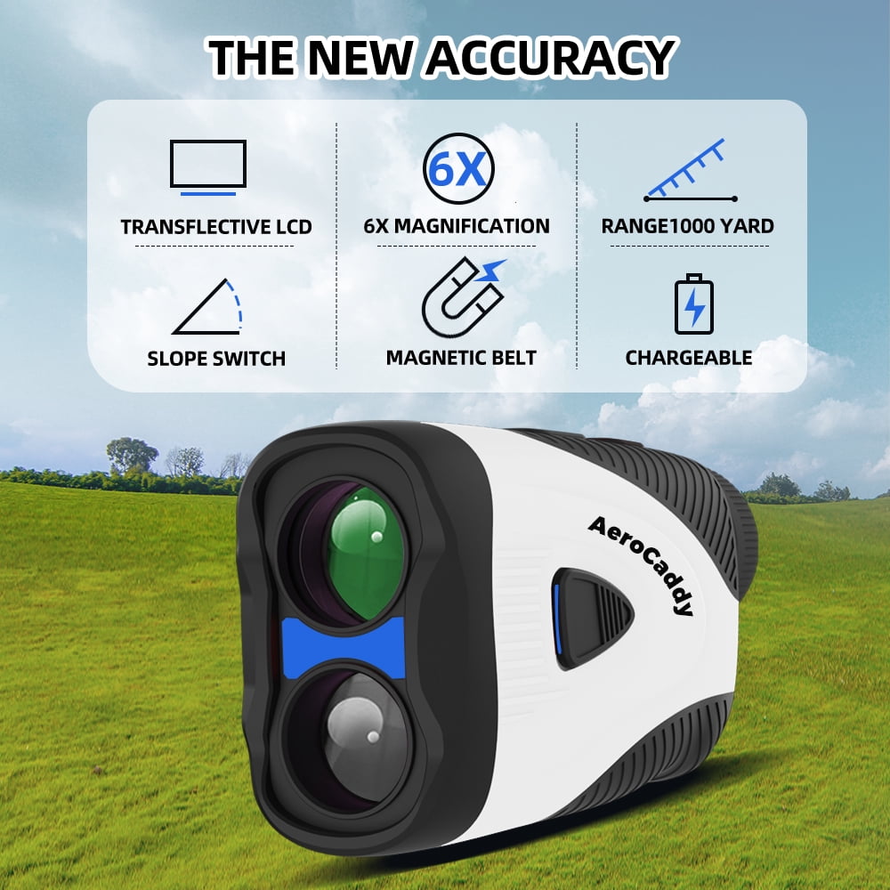Laser Golf Rangefinder with Slope, Flag Lock Vibration, Rechargeable Range Finders with Magnet Stripe