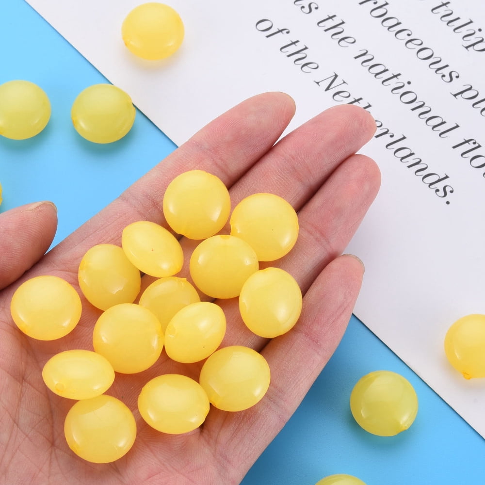 Imitation Jelly Acrylic Beads Flat Round golden 17x9.5mm Hole: 2mm about 316pcs/500g