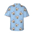 thumbnail image 3 of Fotbe Cute French Bulldog Hawaiian Shirt For Men Unisex Summer Beach Casual Short Sleeve Cotton Linen Button Down Shirts-X-Large, 3 of 9