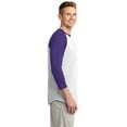 thumbnail image 3 of Sport-Tek Colorblock Raglan Jersey-XL (White/Purple), 3 of 6