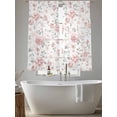 thumbnail image 5 of Pink Rose Sheer Curtains 63 Inch Length 2 Panels Set Window Treatments, Modern Simple Romantic Flowers Floral Leaves Rod Pocket Semi Curtains for Living Room/Bedroom/Kitchen Décor, 104"W x 63"L, 5 of 7