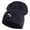 Navy, variant on Ginkgo Embroidered Big Size Superior Cotton Short Knit Beanie - Black XL-3XL