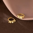 thumbnail image 4 of Sterling Silver Flower Small Hoop Earrings for Women Teens Flower Hoop Earrings Huggie, 4 of 11
