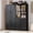 Black 6 Doors, variant on 2 Door Armoire Wardrobe Closet for Bedroom with LED Sensor Light,75"H Farmhouse Wood Clothing Storage Cabinet with Hanging Rod & Adjustable Shelf