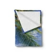 thumbnail image 2 of Ocean Soft Flannel Fleece Throw Blanket, Tropical Paradise View at Maldives Palms Clear Sky Seashore Picture Print, Cozy Plush for Indoor and Outdoor Use, 60" x 80", Green Aqua Blue, by Ambesonne, 2 of 5