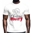 thumbnail image 2 of Camisetas gráficas informales de manga corta para hombre con texto "Feliz Navidad, Papá Noel", 2 of 8
