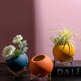 thumbnail image 4 of Pot de Fleurs Rond en Céramique Bleue avec Acier Galvanisé Design Simple 2 Pcs, 4 of 8