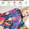 thumbnail image 3 of Orinice Colorful Wolf Blanket Wolf Fleece Blanket Gifts for Girls Kids Women Men Adults Lightweight Super Soft Plush Flannel Throw Blanket for Bed Sofa Hug Valentine Day Gifts Decor  40x50in, 3 of 6