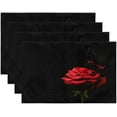 thumbnail image 2 of Butterfly Rose Placemats Set of 4 Rectangle Table Mats Washable Heat-Resistant Place Mat for Kitchen Dining Table Decor Indoor Outdoor, 2 of 6