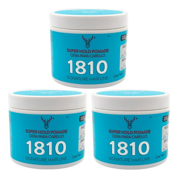 Kit X 3 Super Hold Pomade 1810 Cera Para Cabello Alta Fijac amarillo 1