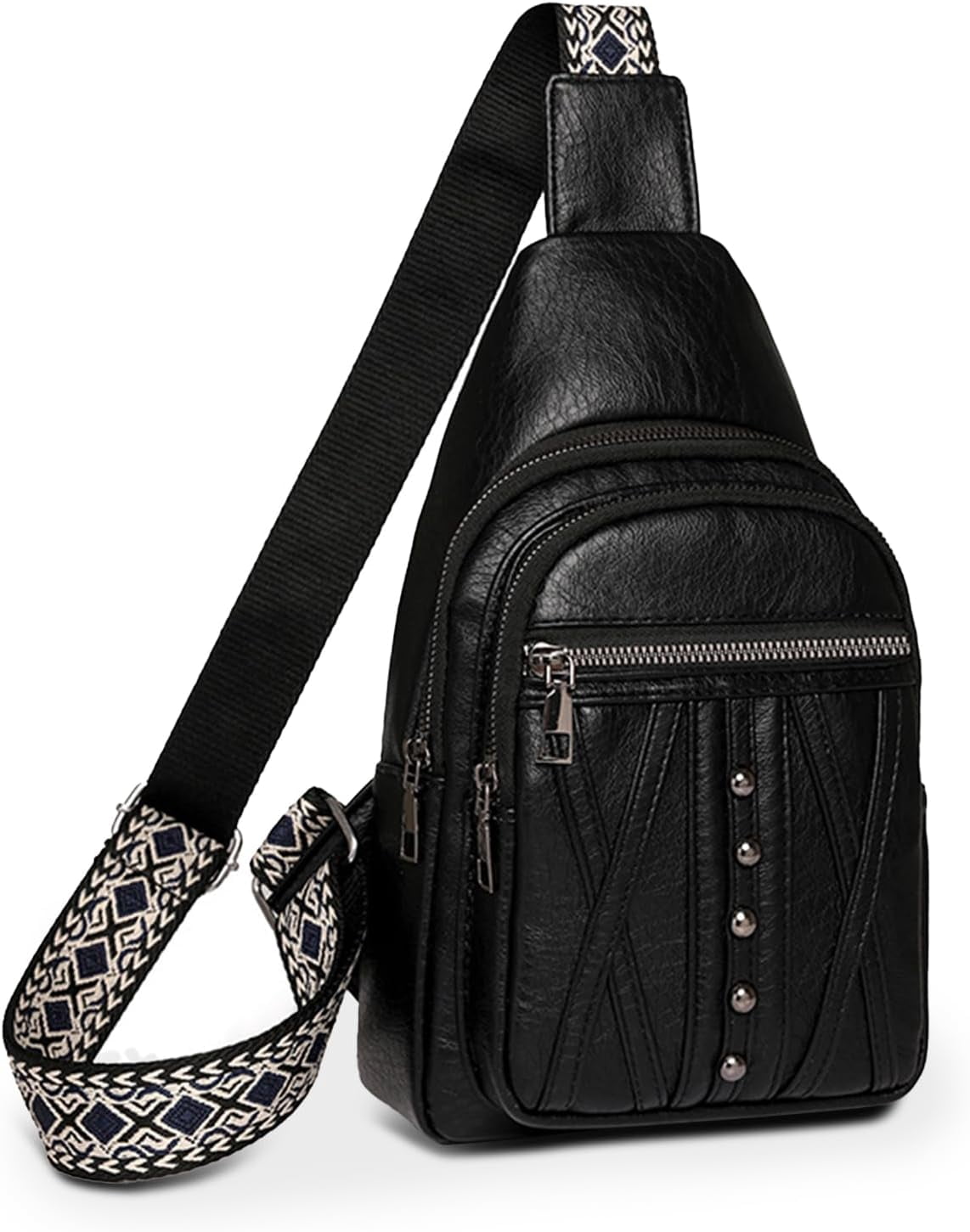 Sling Bag for Women Crossbody, Leather Cross Body Fanny Packs for Women, Trendy Chest Bag for Travel and Daily Use