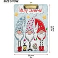 thumbnail image 3 of FMSHPON Christmas Cute Little Gnomes Santa Claus Bird Lantern Stars Clipboard Hardboard Wood Nursing Clip Board and Pull for Standard A4 Letter 13x9 inches, 3 of 7